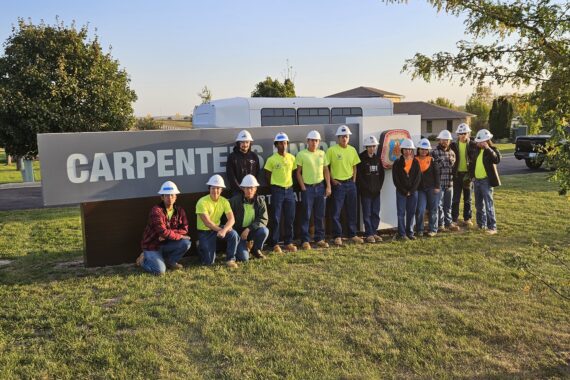 Boxelder students outside training center