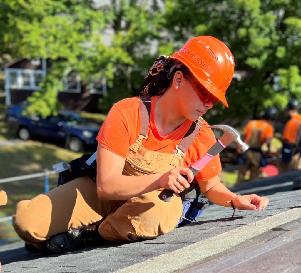 UBC Job Corps Camp Atwater student roofing