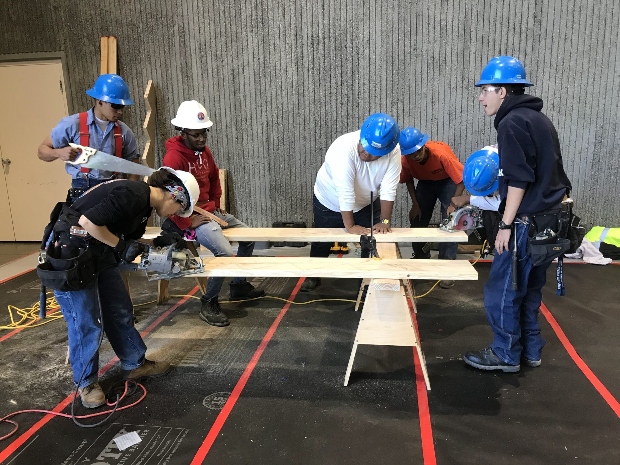 UBC Job Corps Sierra Nevada cutting stair stringers