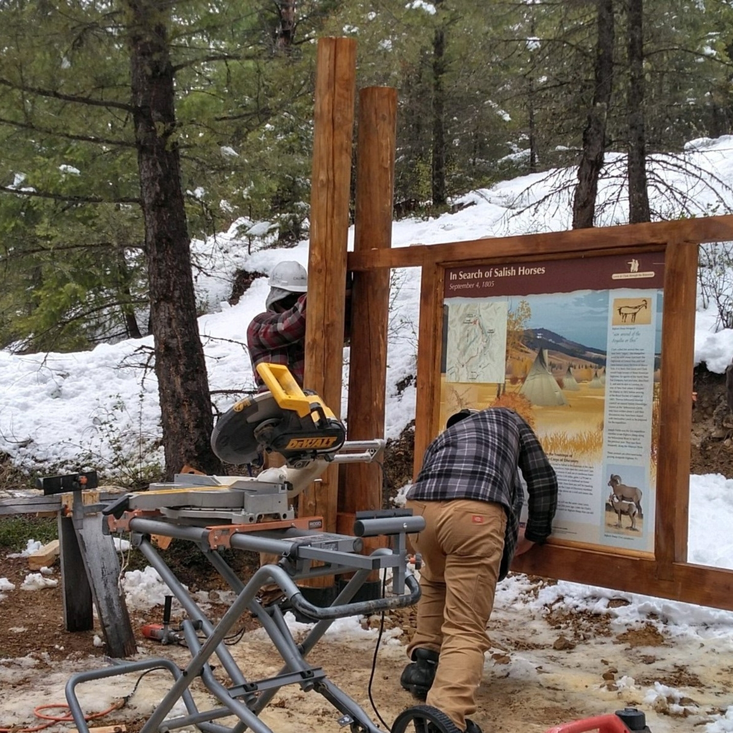 UBC Job Corps students working on park signage